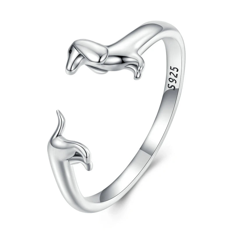 Silver Dachshund Ring