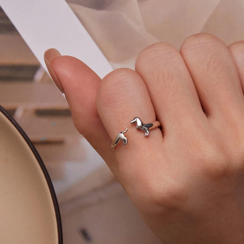 Silver Dachshund Ring