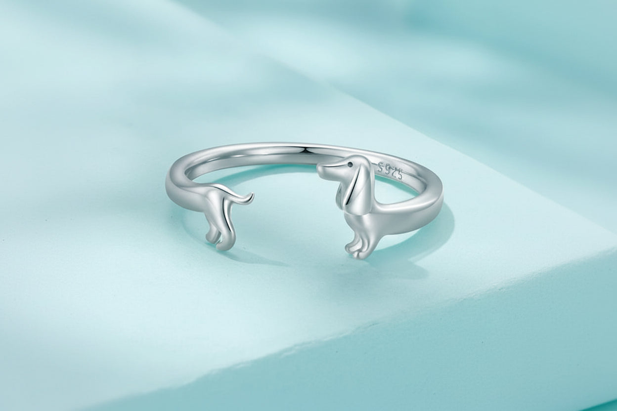 Silver Dachshund Ring